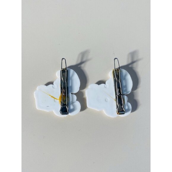 Vintage 80’s Smurf With Gift Box Plastic Hair Barrette Hair Pin Set of 2 - Picture 4 of 9